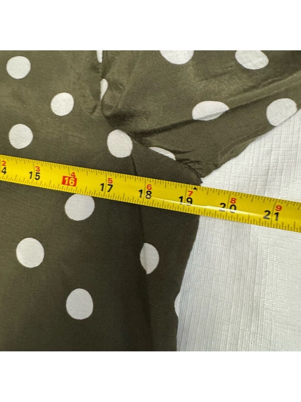 Kaffe  Olive Polka Dot Blouse Size 36 Small -Medium - Picture 8 of 10